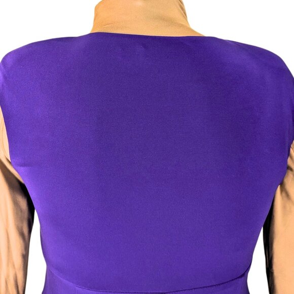 Lauren Ralph Lauren Wmns 12 Purple V-Neck Stretch Sleeveless Cocktail Dress - Picture 7 of 9
